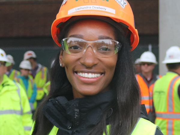 African American Woman in Hard Hat